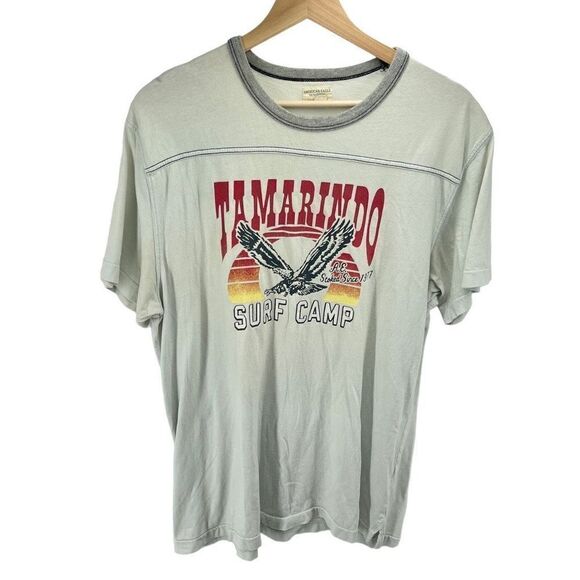 American Eagle Outfitters Mens Tamarindo Surf Camp T Shirt Graphic Gray Large - Picture 1 of 8